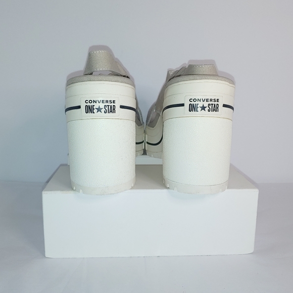 Beige platform heeled converse all stars - Picture 4 of 7